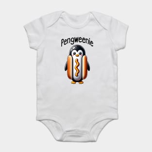 Penguin Hotdog in a Bun, a Pengweenie Baby Bodysuit